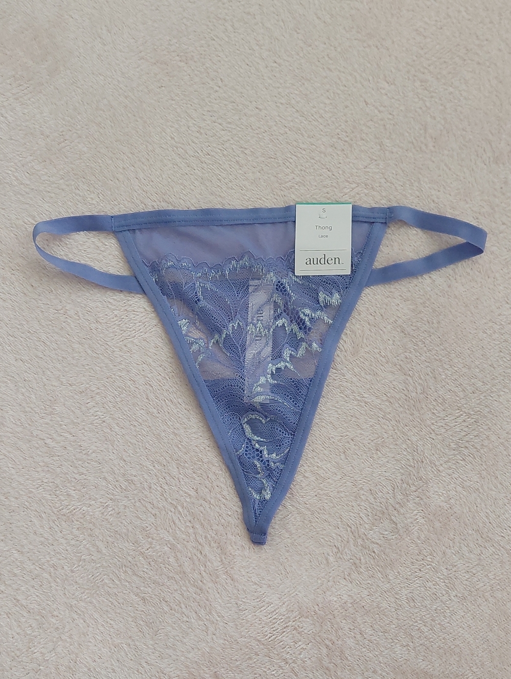 AUDEN Intimates Lilac Lavender Lace with Silver Accent THONG NWT